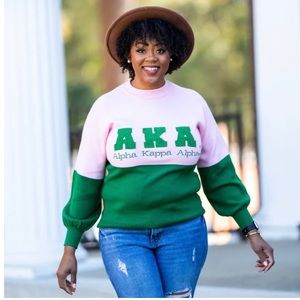 AKA Alpha Kappa Alpha sweater Pink Green XL